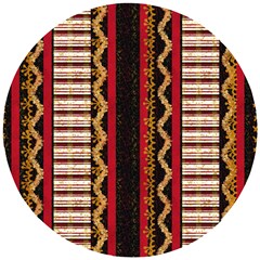 Textile Pattern Abstract Fabric Wooden Puzzle Round by pakminggu