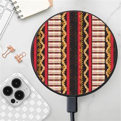 Textile Pattern Abstract Fabric Wireless Fast Charger(black) by pakminggu