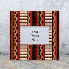 Textile Pattern Abstract Fabric White Box Photo Frame 4  X 6  by pakminggu