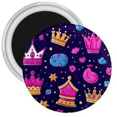 Pattern Royal Crowns 3  Magnets by pakminggu