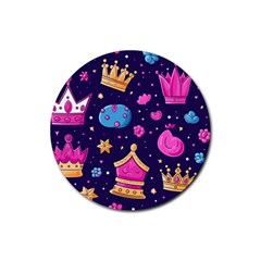 Pattern Royal Crowns Rubber Round Coaster (4 Pack) by pakminggu