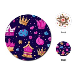 Pattern Royal Crowns Playing Cards Single Design (round)