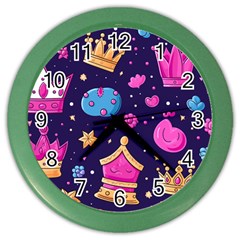 Pattern Royal Crowns Color Wall Clock by pakminggu