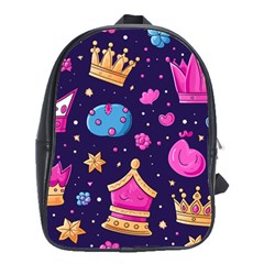 Pattern Royal Crowns School Bag (large) by pakminggu