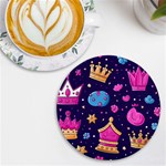 Pattern Royal Crowns UV Print Round Tile Coaster Front