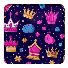 Pattern Royal Crowns Square Glass Fridge Magnet (4 Pack) by pakminggu