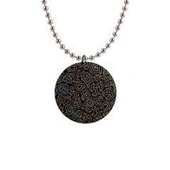 Pattern Abstract Runes Graphic 1  Button Necklace by pakminggu