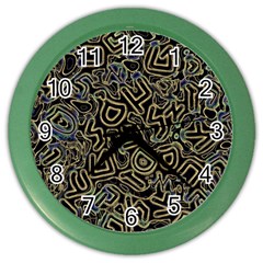 Pattern Abstract Runes Graphic Color Wall Clock by pakminggu