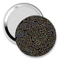 Pattern Abstract Runes Graphic 3  Handbag Mirrors by pakminggu