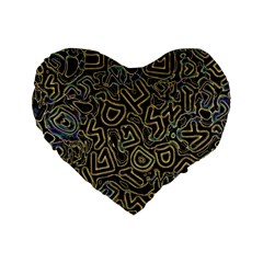 Pattern Abstract Runes Graphic Standard 16  Premium Heart Shape Cushions by pakminggu