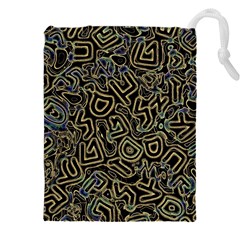 Pattern Abstract Runes Graphic Drawstring Pouch (4xl) by pakminggu