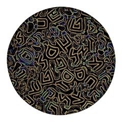 Pattern Abstract Runes Graphic Round Glass Fridge Magnet (4 Pack)