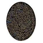 Pattern Abstract Runes Graphic Oval Glass Fridge Magnet (4 pack) Front