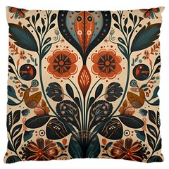 Flower Leaves Floral Large Cushion Case (one Side) by pakminggu