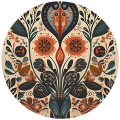 Flower Leaves Floral Wooden Puzzle Round by pakminggu