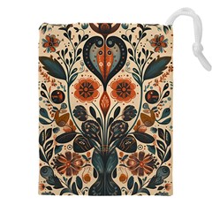 Flower Leaves Floral Drawstring Pouch (4xl) by pakminggu