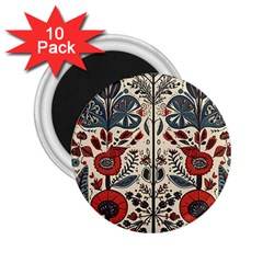 Flowers Leaves Floral 2 25  Magnets (10 Pack)  by pakminggu