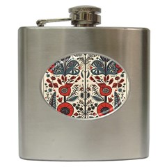 Flowers Leaves Floral Hip Flask (6 Oz) by pakminggu