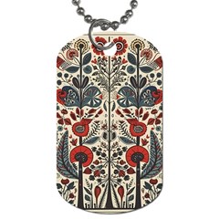 Flowers Leaves Floral Dog Tag (two Sides) by pakminggu