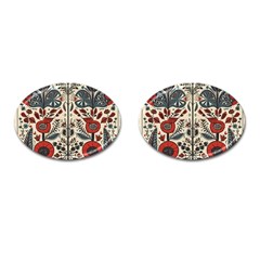 Flowers Leaves Floral Cufflinks (oval) by pakminggu