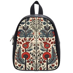 Flowers Leaves Floral School Bag (small) by pakminggu