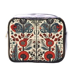 Flowers Leaves Floral Mini Toiletries Bag (one Side) by pakminggu