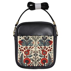 Flowers Leaves Floral Girls Sling Bag by pakminggu