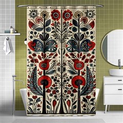 Flowers Leaves Floral Shower Curtain 48  X 72  (small)  by pakminggu