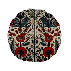 Flowers Leaves Floral Standard 15  Premium Round Cushions by pakminggu