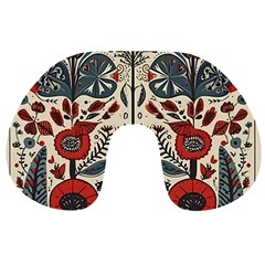 Flowers Leaves Floral Travel Neck Pillow by pakminggu