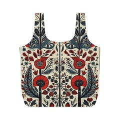 Flowers Leaves Floral Full Print Recycle Bag (m) by pakminggu