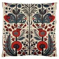 Flowers Leaves Floral Large Premium Plush Fleece Cushion Case (one Side) by pakminggu