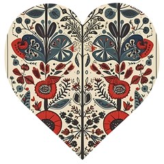 Flowers Leaves Floral Wooden Puzzle Heart by pakminggu