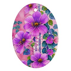 Flowers Leaves Ornament (Oval)