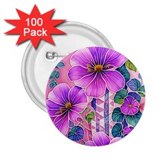 Flowers Leaves 2.25  Buttons (100 pack) 