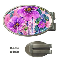 Flowers Leaves Money Clips (Oval) 