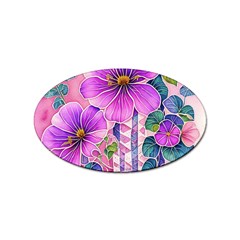 Flowers Leaves Sticker Oval (100 pack)