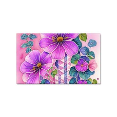 Flowers Leaves Sticker Rectangular (100 pack)