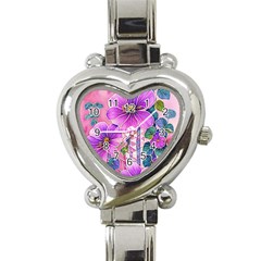 Flowers Leaves Heart Italian Charm Watch