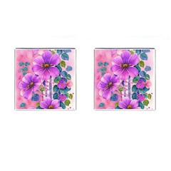 Flowers Leaves Cufflinks (Square)