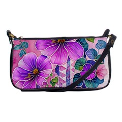 Flowers Leaves Shoulder Clutch Bag