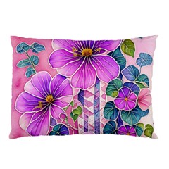 Flowers Leaves Pillow Case (Two Sides)