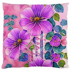 Flowers Leaves Large Cushion Case (Two Sides)