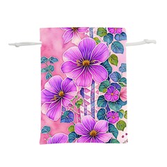 Flowers Leaves Lightweight Drawstring Pouch (S)