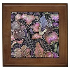 Flowers Iris Plant Framed Tile