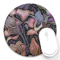 Flowers Iris Plant Round Mousepad