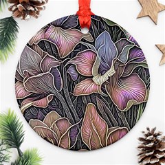 Flowers Iris Plant Ornament (Round)