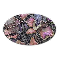 Flowers Iris Plant Oval Magnet