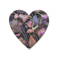 Flowers Iris Plant Heart Magnet