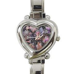 Flowers Iris Plant Heart Italian Charm Watch